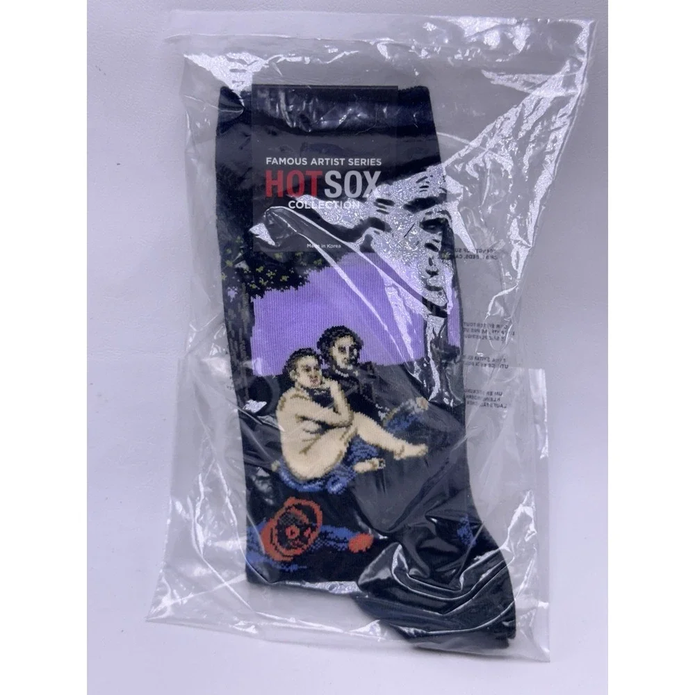 Hot Sox Ladies Cotton Blend Socks Art Series Manet's Luncheon on the Grass Black
